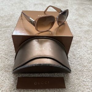 Gucci Brown Translucent Frame Sunglasses with Gradient Lenses